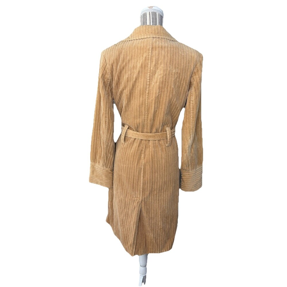 Vintage xhilaration Y2K Corduroy Trench Coat in Camel Color MEDIUM/LARGE - Picture 2 of 4